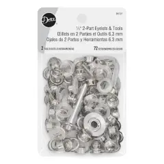 Dritz&reg; Silver 1/4" 2-Part Eyelets & Tools, 72 Sets