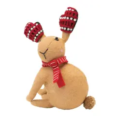 Hello Honey&reg; 14.5" Wool Felt Bunny Tree Topper with Scarf & Gloves