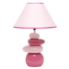 Creekwood Home Priva Pink 17.25" Stacking Stones Table Lamp