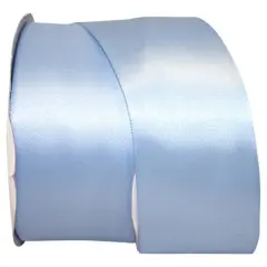 JAM Paper 2.5'' x 50yd. Double Face Satin Ribbon French Blue