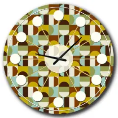 Designart 'Retro Polka Dots I Mid-Century Modern Wall Clock