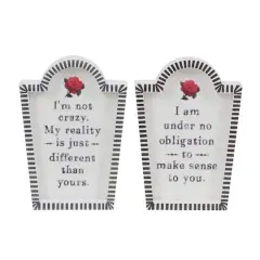 Assorted 7" Black & White Stripe Sentiment Tabletop Sign by Ashland&reg;