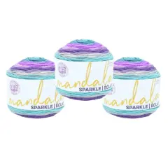 3 Pack Lion Brand&reg; Mandala&reg; Sparkle Yarn Aquila