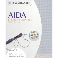 Zweigart&reg; Aida 16 Count Precut FabricSteel Gray