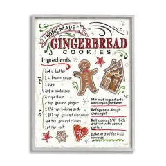 Stupell Industries Homemade Gingerbread Cookies Recipe Canvas Wall Art