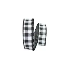 Reliant 1.5" x 25yd. Gingham Print Taffeta Wired Ribbon