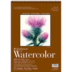 Strathmore Watercolor Paper Pad, 400 Series, Spiral-Bound, 12 Sheets, 11" x 15"