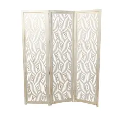 7ft. White 3-Panel Room Divider Screen