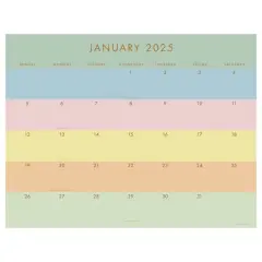 TF Publishing Large 2025 Super Stripe Monthly Blotter Desk Pad Calendar