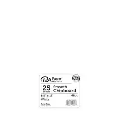 PA Paper&trade; Accents White 8.5" x 11" Smooth Chipboard, 25 Sheets