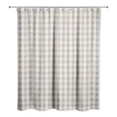 Plaid Shower Curtain Gray