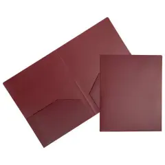 JAM Paper Heavy Duty Plastic 2-Pocket Folders, 6ct. Burgundy