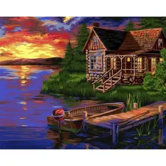 Crafting Spark Evening Harbour Painting by Numbers kit