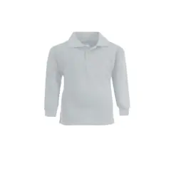 Galaxy by Harvic Long Sleeve Boy's School Uniform Pique Polo Shirt White