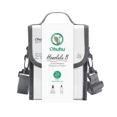Ohuhu&reg; Honolulu B Brush & Fine Dual Tip 24 Color Basic Marker Set