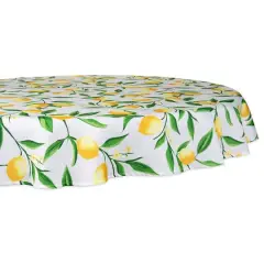 DII&reg; 60" Round Lemon Bliss Print Outdoor Tablecloth