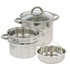 Oster Sangerfield 5qt. Stainless Steel Pasta Pot with Steamer Insert and Basket