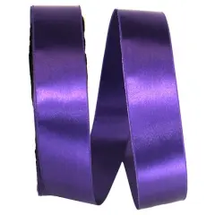 JAM Paper 1.5" x 100yd. Double Face Satin Ribbon Purple