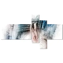 Designart - Man Playing A Guitar Watercolor - Abstract Canvas Art Print