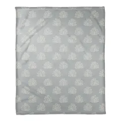 Blooming Bush Coral Fleece Blanket Blue
