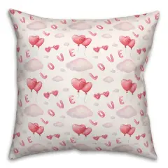 Love Balloon Pattern 18" x 18" Indoor / Outdoor Pillow