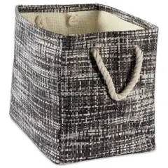 DII&reg; Large Tweed Rectangle Woven Paper Storage Bin Black
