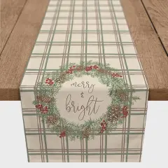72" Merry & Bright Plaid Cotton Twill Runner