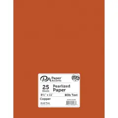 PA Paper&trade; Accents Pearlized 8.5" x 11" 80lb. Paper, 25 Sheets Copper