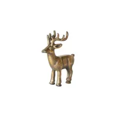 Hello Honey&reg; 10" Antique Gold Finish Cast Aluminum Reindeer D&eacute;cor