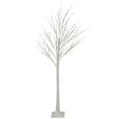 6ft. Pre-Lit White Twig Artificial Christmas Tree, Warm White LED Lights
