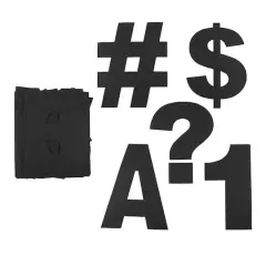 7" Black Project Letters, Numbers & Characters by B2C&trade;