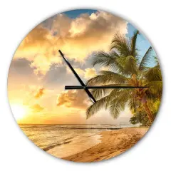 Designart Gorgeous Beach Modern Wall Clock