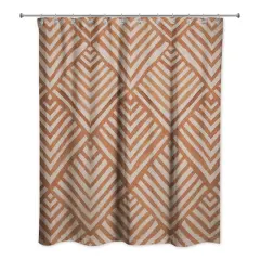 Watercolor Diamond Shower Curtain Rust