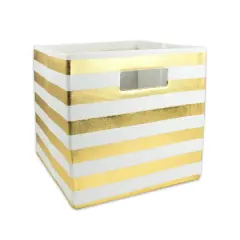 DII&reg; Striped Square Storage Cube Gold
