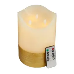 Cream & Gold Traditional Flameless Candle