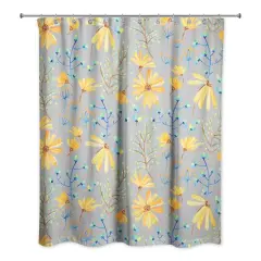 Spring Florals Shower Curtain Gray