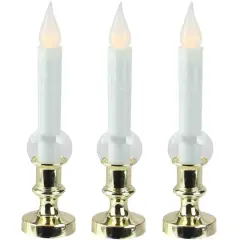 8.5" White LED Flickering Candle Lamps, 3ct.