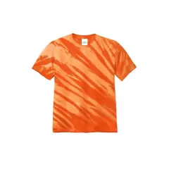 Port & Company&reg; Tiger Stripe Tie-Dye T-Shirt Orange
