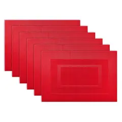DII&reg; Vinyl Doubleframe Placemats, 6ct. Tango Red