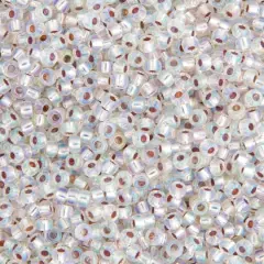 Miyuki&reg; 11/0 Glass Seed Beads, 22g Crystal Silver Lined AB