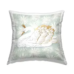 Stupell Industries Glam Crown Swan Throw Pillow
