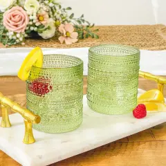 Kate Aspen&reg; 10oz. Textured Beaded Sage Green Glass, 6ct.