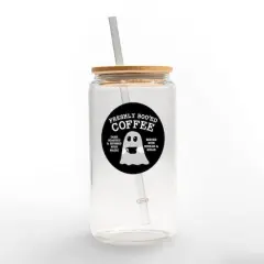 Freshly Boo'ed Coffee 16oz. Glass Can Cup