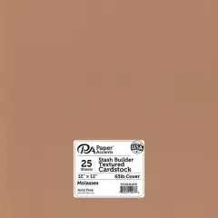 PA Paper&trade; Accents Stash Builder 12" x 12" 65lb. Smooth Cardstock, 25 Sheets Textured Molasses