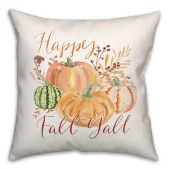 Happy Fall Watercolor Throw Pillow