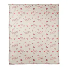 XOXO Pattern 50" x 60" Coral Fleece Blanket