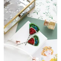 Abris Art Watermelon Slice Hairpin Bead Embroidery Decoration Kit