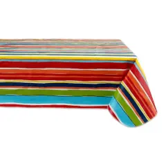 DII&reg; 84" Summer Stripe Vinyl Tablecloth