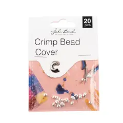 John Bead Must Have Findings 3mm Bead Crimp Covers, 20ct. Silver