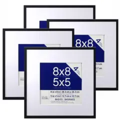 4 Pack Basics 5" x 5" Multipurpose Wall Frames By Studio D&eacute;cor&reg; Black
